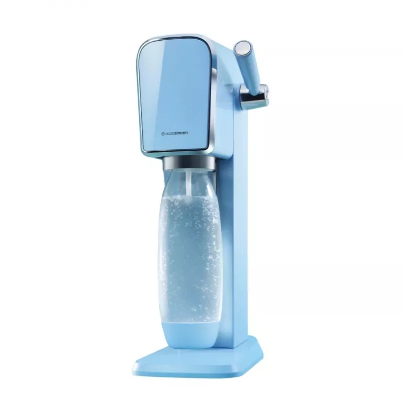 Saturator SODASTREAM Art niebieski Steel — 1 L butelka plastikowa, 60 L nabój CO₂, 173×245×430 mm