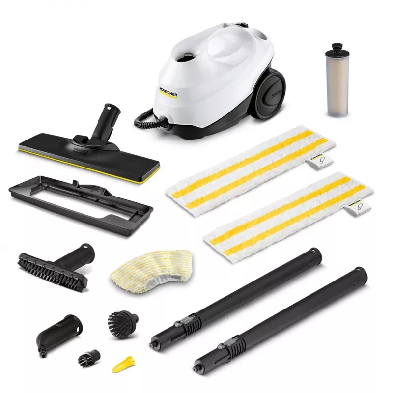 Mop parowy Kärcher SC 3 EasyFix Plus — zbiornik na wodę 1 l, 1900 W, para pod ciśnieniem 3,5 bara, biały