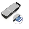 Hama 123900 czytnik kart USB 3.0 SD/microSD, aluminium, czarny/srebrny