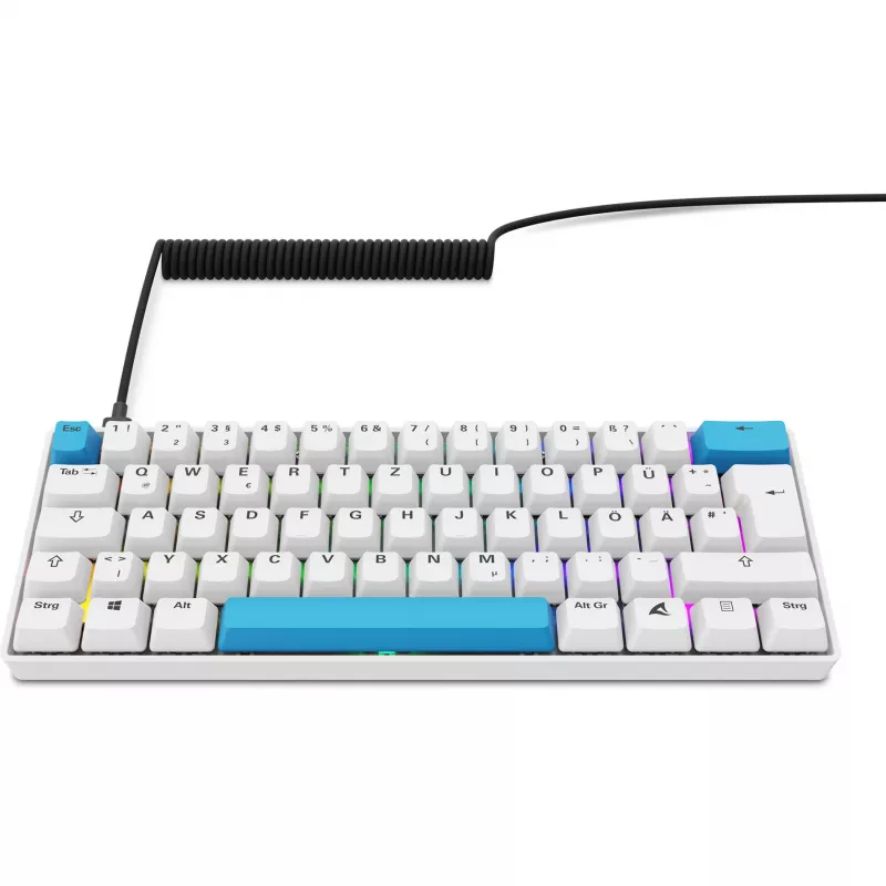 Klawiatura Sharkoon SGK50 S4 Domowa USB QWERTZ Niemiecka Biała 60% RGB LED