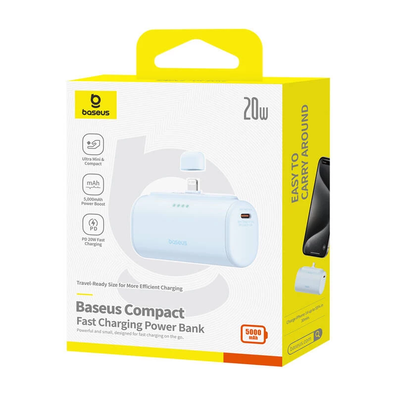 Przenośna ładowarka Baseus Compact IP 5000mAh 20W (niebieska)
