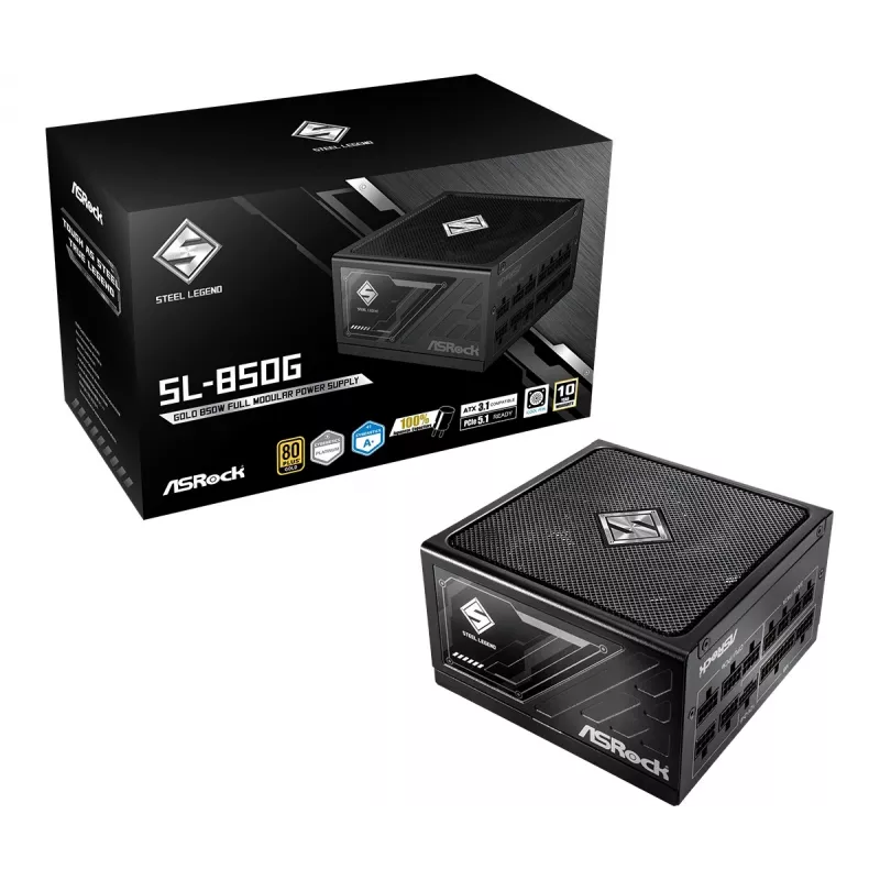 ASRock SL-850G Steel Legend Zasilacz 850 W 20+4 Pin ATX ATX B