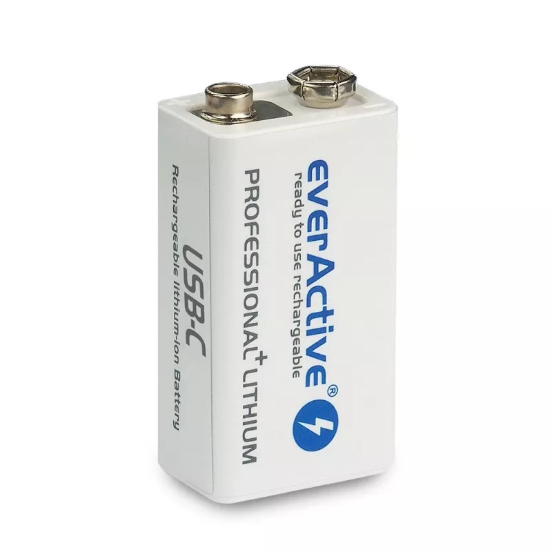 Akumulator wielokrotnego ładowania everActive 6F22/9V Li-ion 550 mAh z USB TYPE C