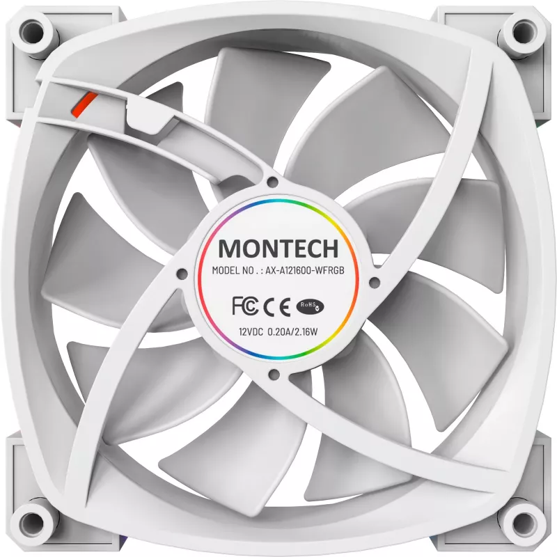 Montech AX120 120 mm PWM ARGB wentylatory do obudowy, 3 szt., biały