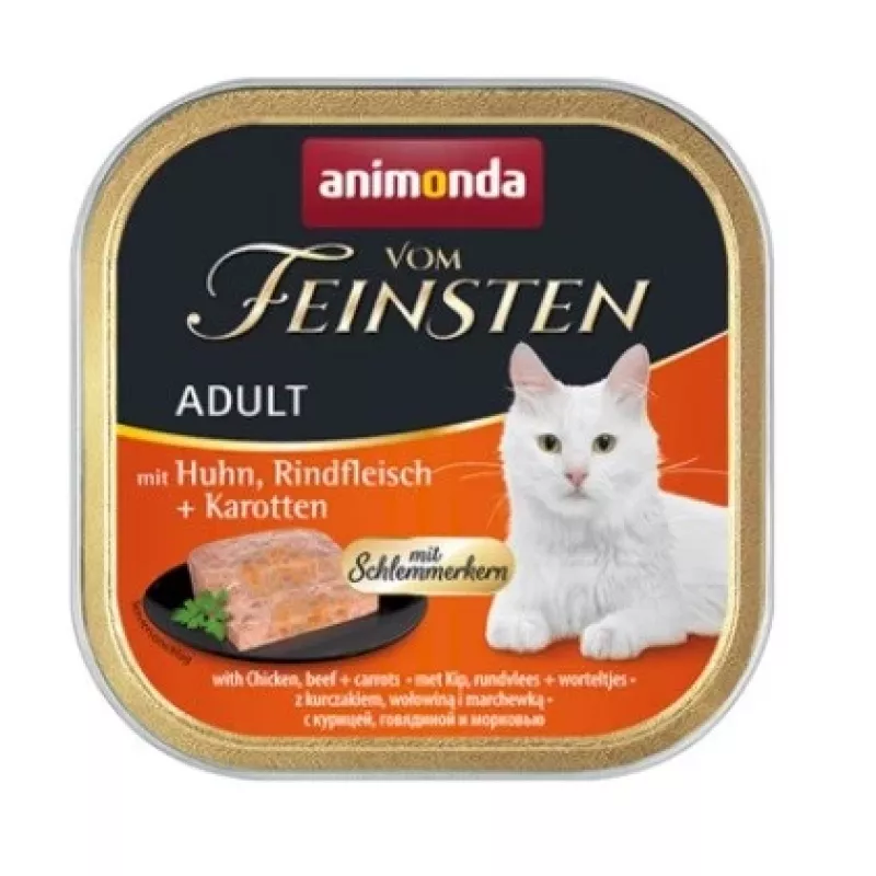 ANIMONDA Vom Feinsten Adult Kurczak, wołowina i marchew - mokra karma dla kota - 100g