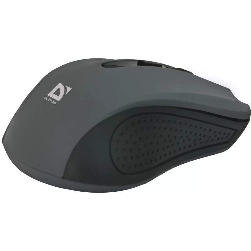 Bezprzewodowa mysz optyczna DEFENDER MM-935 RF, symetryczna, 1600 DPI, szara, odbiornik USB, baterie AAA