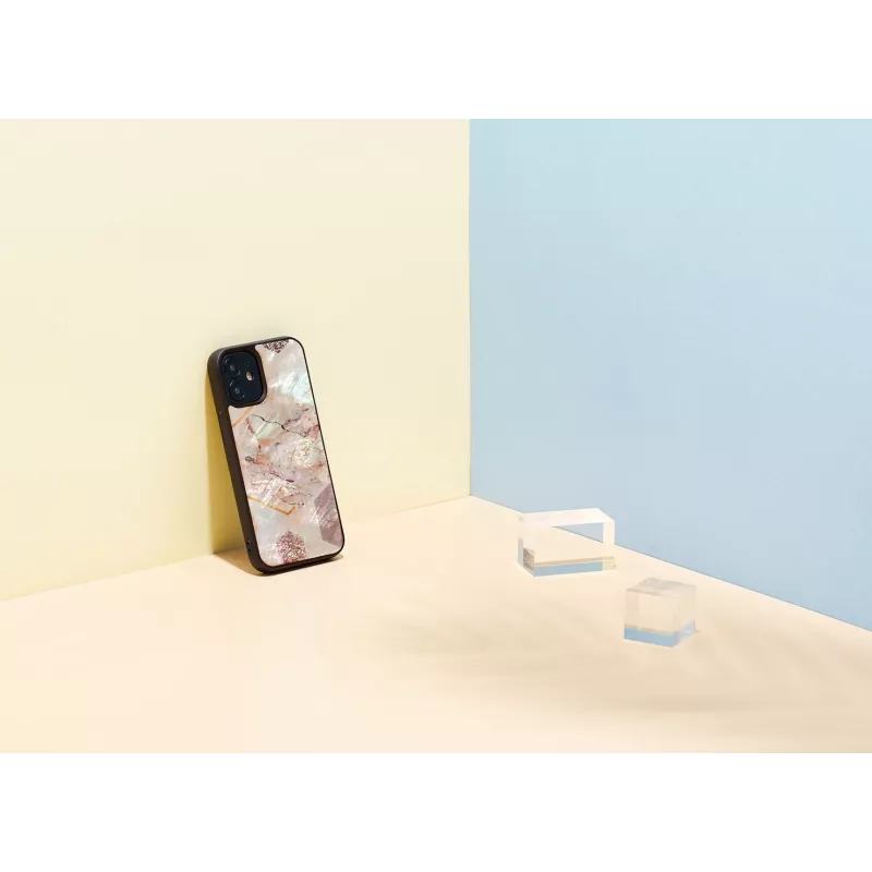 Etui ochronne iKins do Apple iPhone 12 mini — różowy wzór marmuru, cienkie dopasowanie