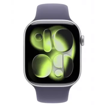 Apple Watch Series 11 GPS + Cellular 42mm Srebrna Aluminiowa Koperta z Fioletowo-Mglistym Paskiem Sportowym - M/L