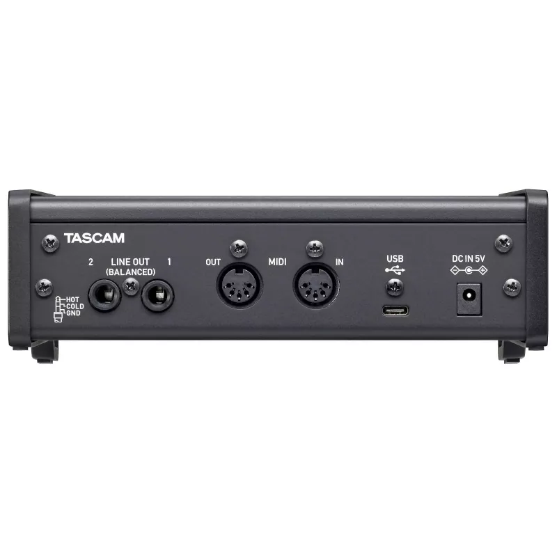 Interfejs audio Tascam US-2X2HR, 2 x wejścia XLR/combo, 192 kHz, USB 2.0, MIDI In/Out, desktop, czarny