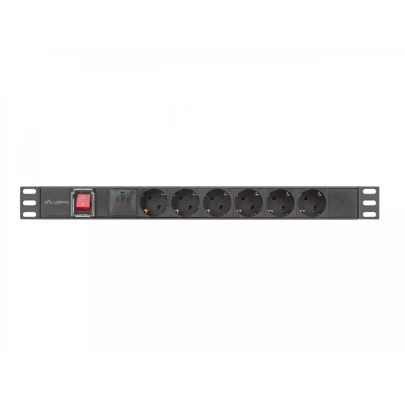 Lanberg PDU-05F-0200-BK listwa zasilająca (PDU) 5 gniazd AC 1U Czarna