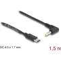 DeLOCK Kabel zasilający USB Type-C na DC 4,0 x 1,7 mm męski kątowy 1,5 m