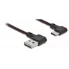 Kabel USB DeLOCK EASY-USB 2.0 Typ-A męski na Typ-C męski kątowy 0,2 m czarny