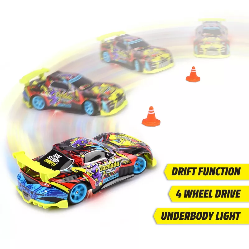Samochód zdalnie sterowany Dickie Tornado Drift RTR 2.4 GHz — gotowy do jazdy drift car