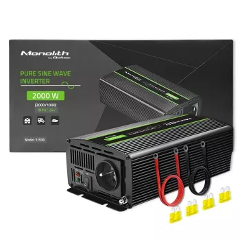 Przetwornica samochodowa Qoltec Monolith 2000 W Czarna 24 V
