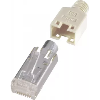 Złącze RJ45 Renkforce, ekranowana wtyczka CAT5e, prosta, biegunowość: 8P8C H9540.1-10 Beżowy H9540.1-10 10 szt. (H9540.1-10)