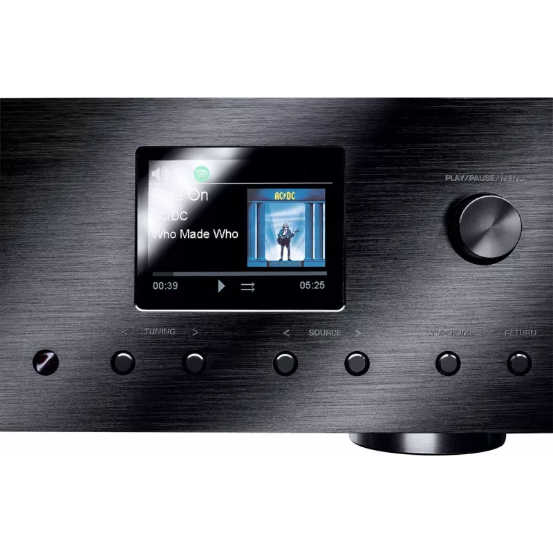 Odbiornik stereo Magnat MC 400 — 2.0 kanałów, 40 W na kanał, odtwarzacz CD, Wi‑Fi, Bluetooth, DAB/FM, Ethernet (czarny)