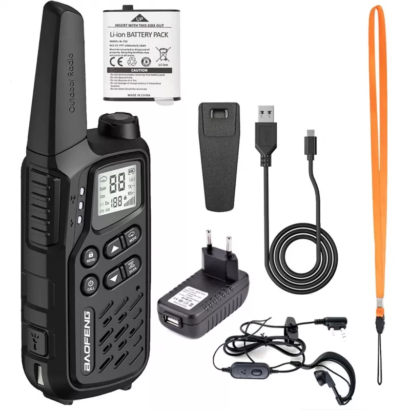 Walkie-Talkie Baofeng BF-T25E Czarny, 2 sztuki