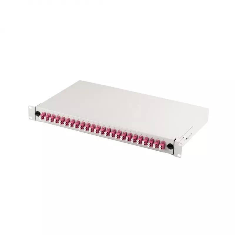 Patch panel DIGITUS DN-96432-4 19 cali 1U 24× LC duplex OM4 szary