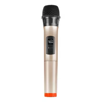 PU628J UHF Bezprzewodowy Mikrofon Dynamiczny z Wyświetlaczem LED (Złoty)