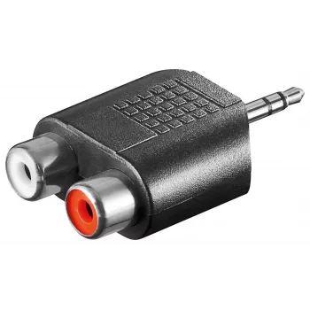 Goobay | Adapter RCA. Wtyk AUX 3,5 mm męski na 2 żeńskie stereo | 11604
