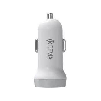 Ładowarka samochodowa Devia Smart Series Lightning 5 V 3,1 A Dual USB biała