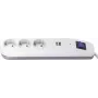 Listwa zasilająca REV ICE 3-drożna z portami USB i przełącznikiem, kabel 1,4 m, biała