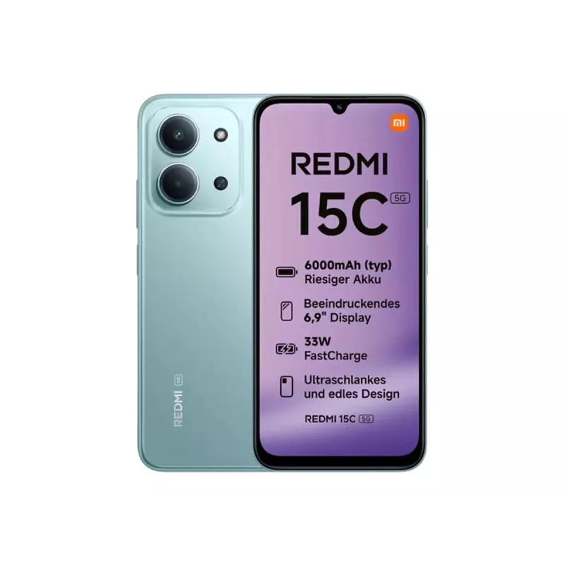 Xiaomi Redmi 15C 5G - Smartfon 5G - Dual-SIM - RAM 8 GB / Pamięć wewnętrzna 128 GB - Gniazdo microSD - 6,9 cala - 1600 x 720 pikseli (120 Hz)