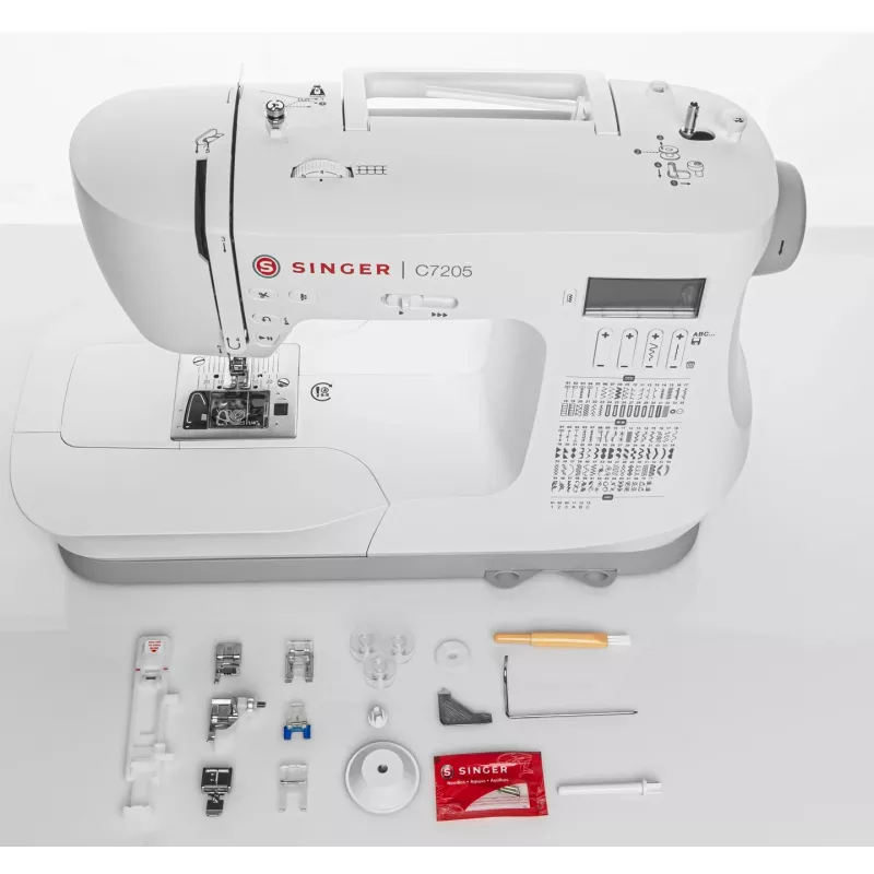 Maszyna do szycia SINGER C7205 — model mechaniczny z 200 ściegami i 8 rodzajami dziurek