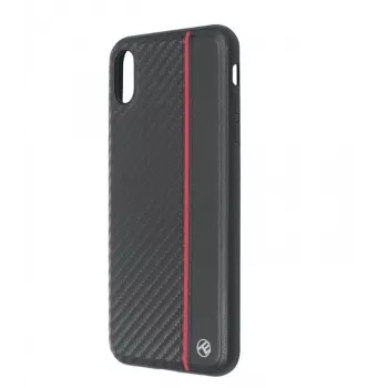 Etui na telefon Tellur Cover do iPhone XS Max — czarne wykończenie karbonowe