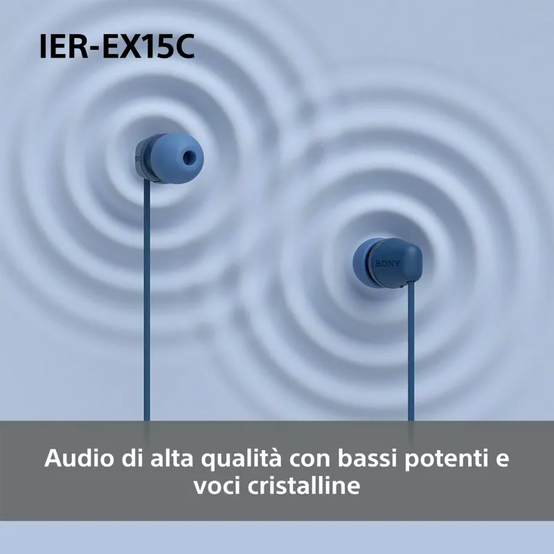 Sony IER-EX15C Zestaw słuchawkowy Przewodowy Douszny Rozmowy/Muzyka USB Typ-C Niebieski