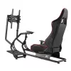 NanoRS RS160 fotel gamingowy, stojak symulatora wyścigów 3w1, PC, konsole, gracze, pokrycie ze skóry syntetycznej, stojak na kierownicę, uchwyt TV do 50 inch, maks. VESA 400x400