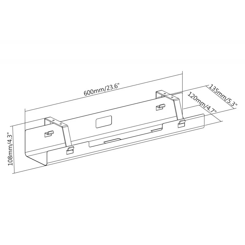 Digitus DA-90450 Kabelmanagement-Wanne 600x135x108mm Czarny Stal 1