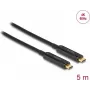 Kabel USB-C DELOCK 84090 — 5 m, USB-C do USB-C, do 21600 Mbit/s, pozłacane styki, czarny
