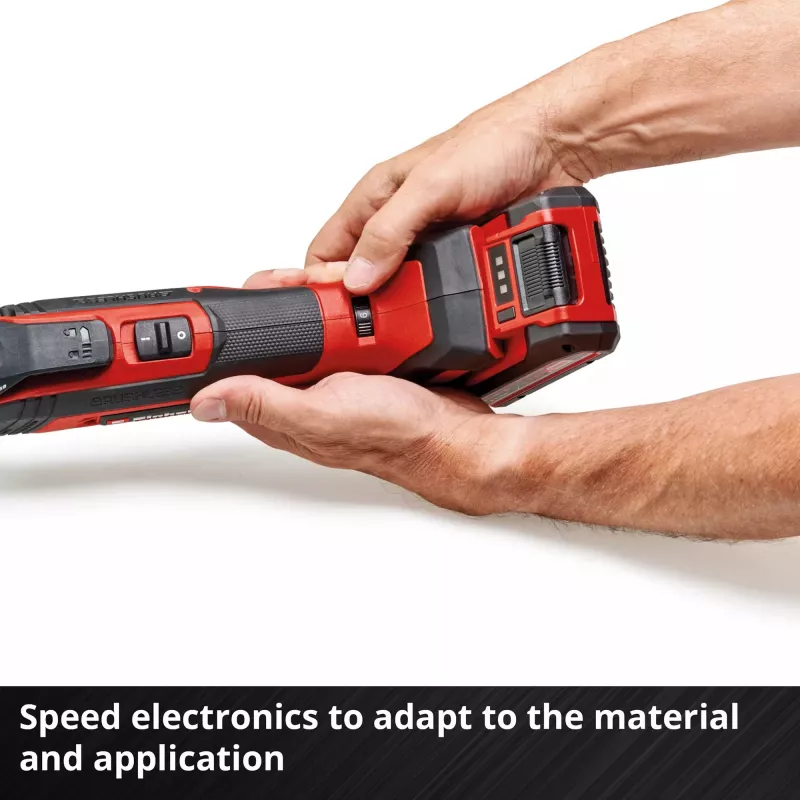 Narzędzie wielofunkcyjne EINHELL TP-MG 18 Li BL Solo — 18 V Li-Ion, szlifowanie, piłowanie, 1,08 kg, czarno-czerwone