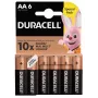 Zestaw baterii Duracell Basic AA / LR6 — 6 sztuk (alkaliczne)