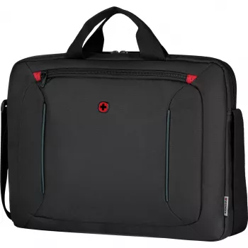 Torba na laptop Wenger BQ 16 Slimcase Toploader Czarna — mieści laptopy 16 cali, konstrukcja toploader, wyściełana komora