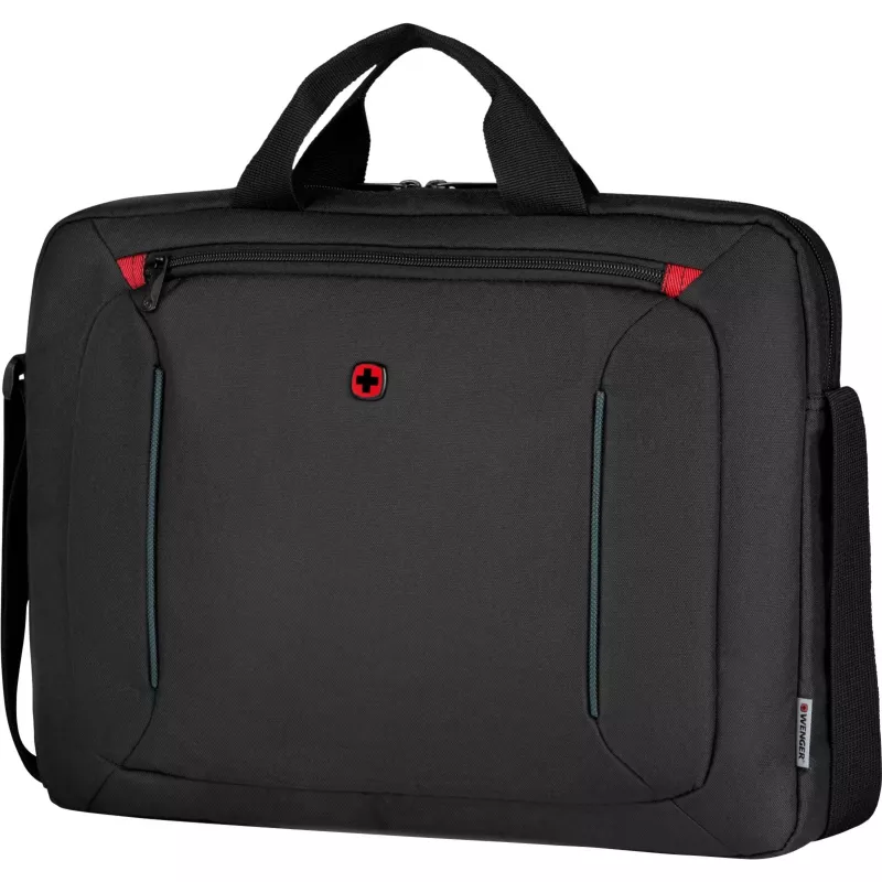 Torba na laptop Wenger BQ 16 Slimcase Toploader Czarna — mieści laptopy 16 cali, konstrukcja toploader, wyściełana komora