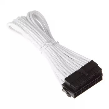 SilverStone PP07-MBW - Kabel przedłużający zasilania - ATX, 24-pin (M) - ATX, 24-pin (W) - 30 cm - Biały (SST-PP07-MBW)