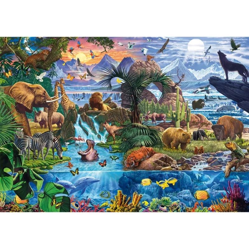 Puzzle 1000 szt., schmidt spiele Panorama Świata Zwierząt, model 58866
