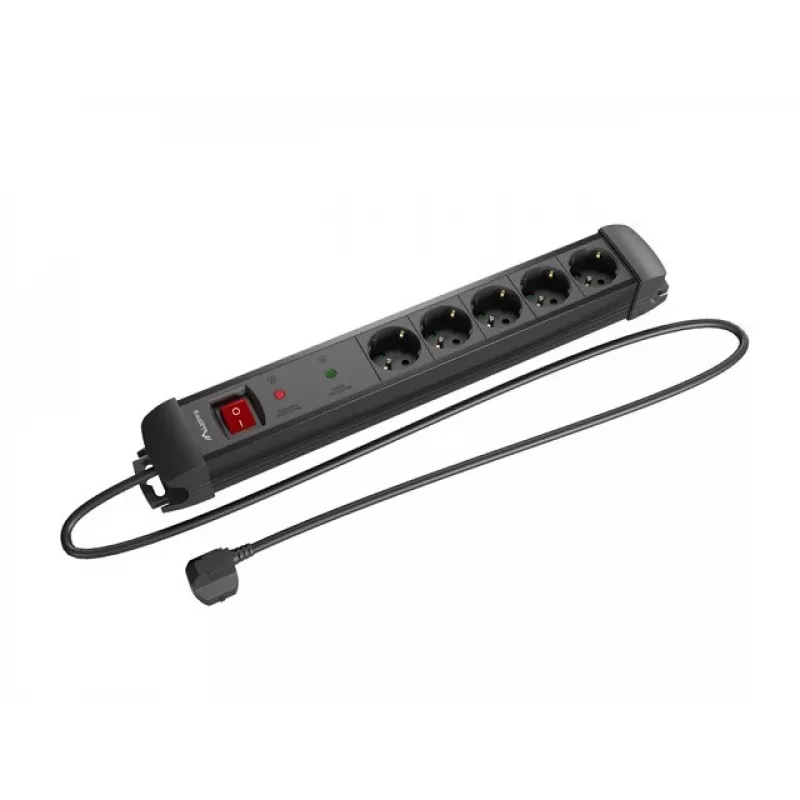 Listwa zasilająca Lanberg SP1-05F-0150-BK 1,5 m 5 gniazd AC Wewnętrzna Czarna