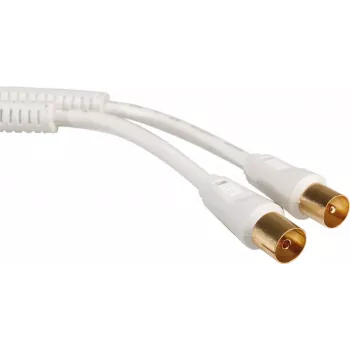 - Antennenkabel - IEC-Anschluss männlich bis IEC-Anschluss weiblich - 7.5 m - abgeschirmt - 100 dB - weiß