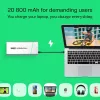 Przenośny akumulator zielony Cell BPLGC20P 20800 mAh litowo-jonowy, USB-C PD 65W, 2x USB-C + 1x USB-A, aluminiowa obudowa