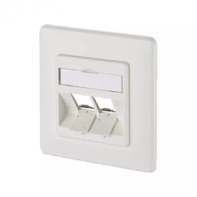 METZ CONNECT BTR E-DAT Module 8/8(8) UP empty - Connection Socket, Flush-Mount - Pure biały, RAL 9010 - 2 Ports (1309151002-E)