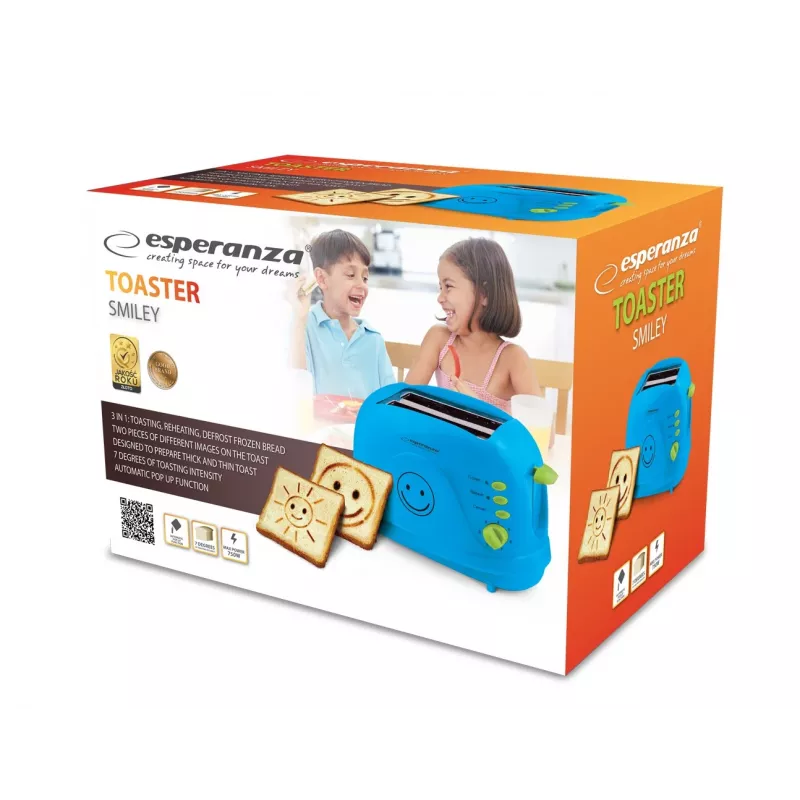 Esperanza EKT003B Toster 750 W Niebieski