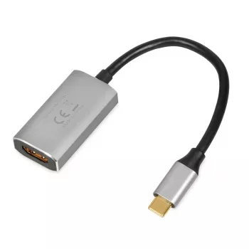 adapter kablowya IBOX USB-C na HDMI, model IACFAK, USB-C (męski) na HDMI (żeński), 4K 60Hz, proste złącza, srebrny