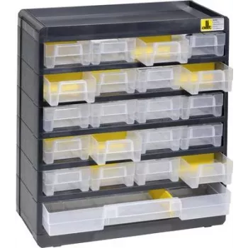 Pojemnik magazynowy allit VarioPlus Basic model 458090, 300×335×135 mm, czarny/żółty