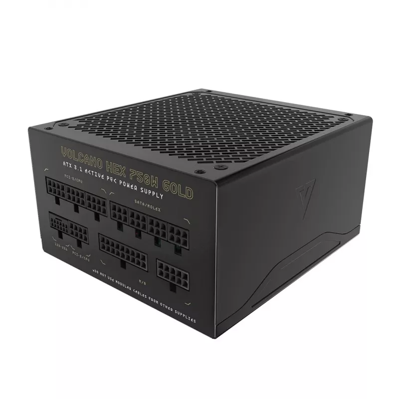 Zasilacz MODECOM VOLCANO HEX GOLD 750W, 80 PLUS Gold, ATX 3.1, modularny, wentylator 14 cm