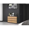 Komoda top e shop M6 120 — antracyt/dąb, 6 szuflad, 1200×300×770 mm, płyta wiórowa