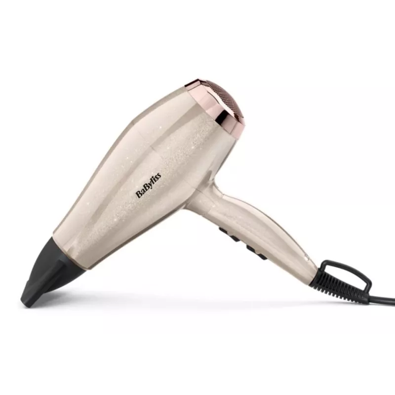 Suszarka do włosów BABYLISS 5914PE — 2000 W, silnik DC, 3 poziomy temperatury, 2 prędkości, funkcja zimnego nawiewu, Czarna/Złota/Różowe złoto