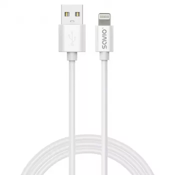 Przewód USB Savio Cl-193 USB 2.0 2 m USB A USB C/Lightning Biały